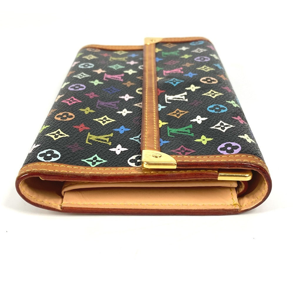 LOUIS VUITTON Long Wallet Purse M92658 Monogram multicolor canvas black Monogram multicolor Porte Tresor International unisex(Unisex) Used Authentic