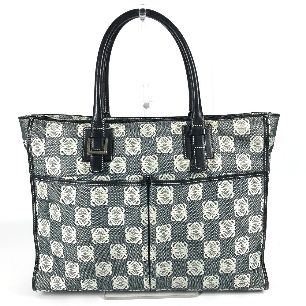 LOEWE Business bag Leather / canvas Gray type Anagram logo