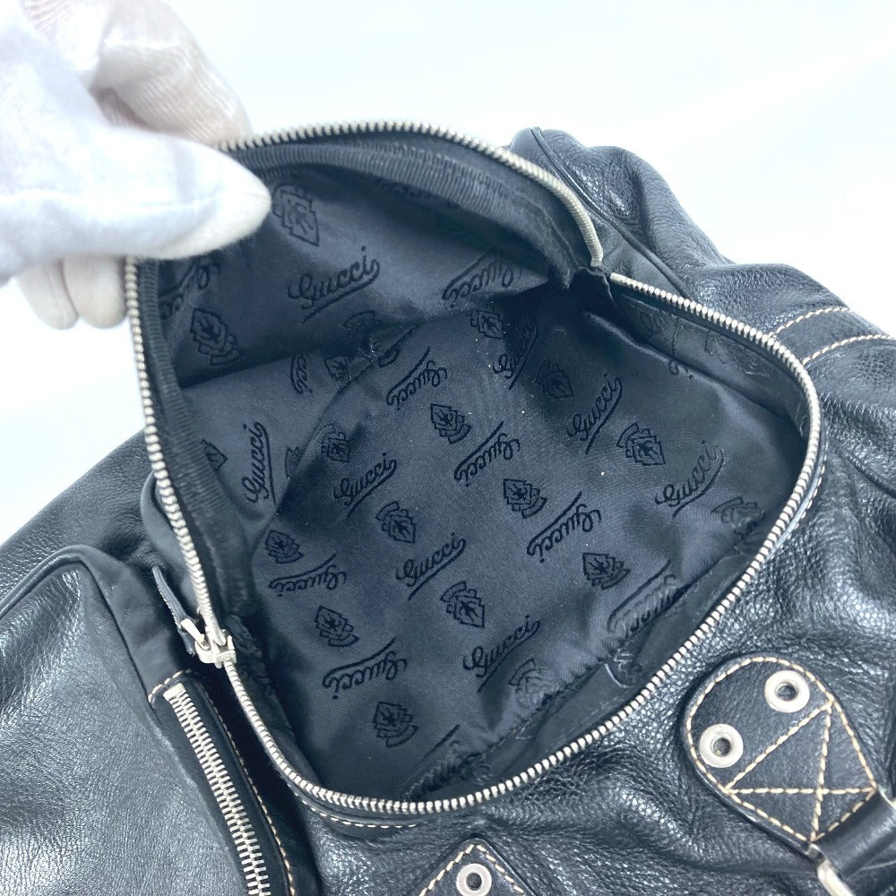 GUCCI Boston Duffel bag 201847 leather black hysteria logo unisex(Unisex) Used Authentic
