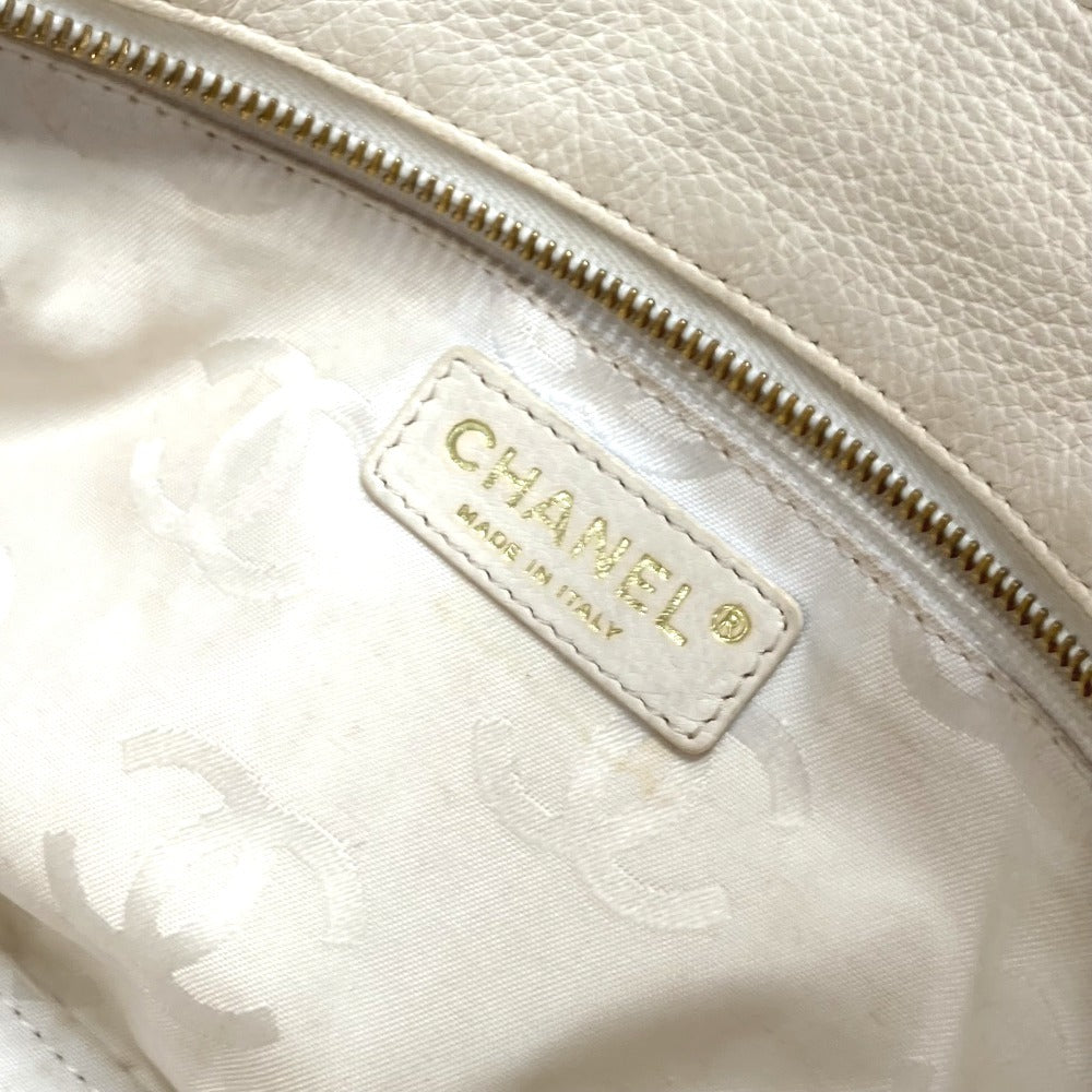 CHANEL Shoulder Bag leather white Shoulder CC COCO Mark logo
