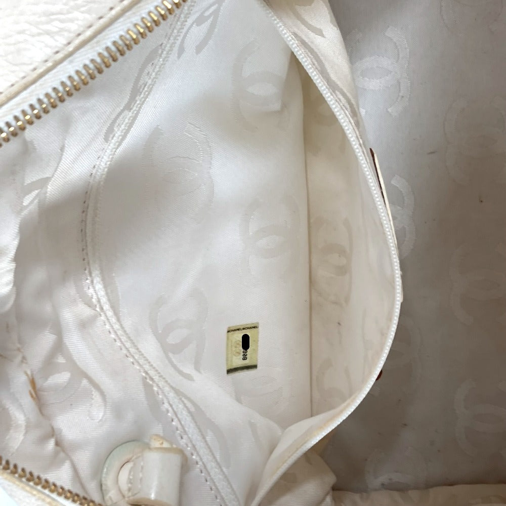 CHANEL Shoulder Bag leather white Shoulder CC COCO Mark logo