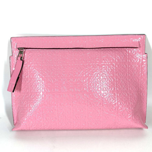 LOEWE Clutch bag leather pink T pouch anagram logo
