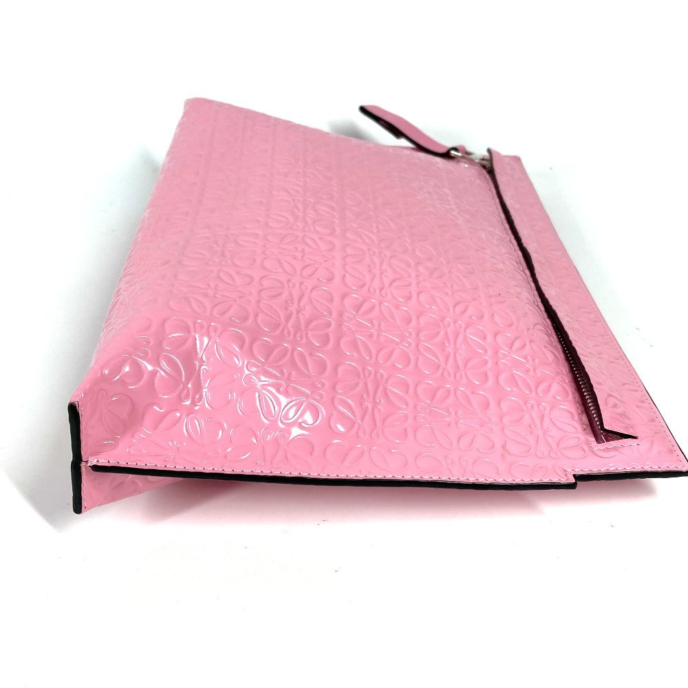 LOEWE Clutch bag leather pink T pouch anagram logo