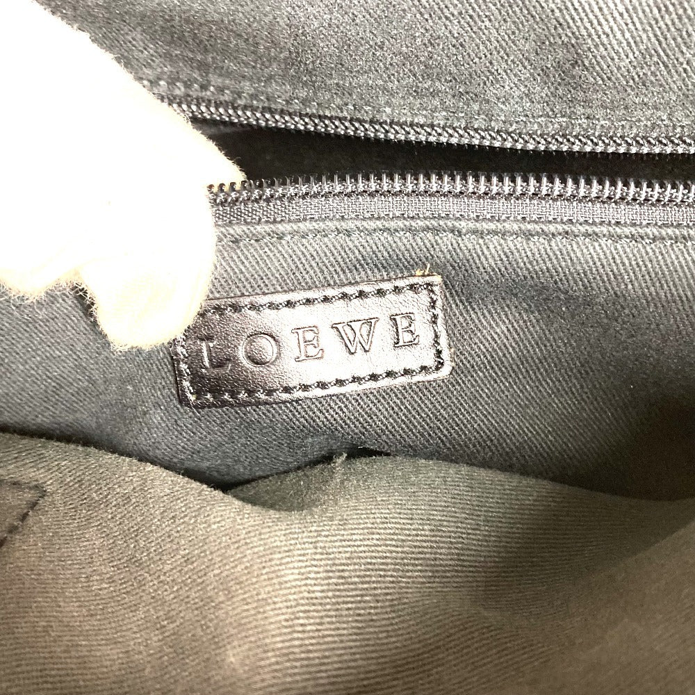 LOEWE Business bag Leather / canvas black Anagram total logo