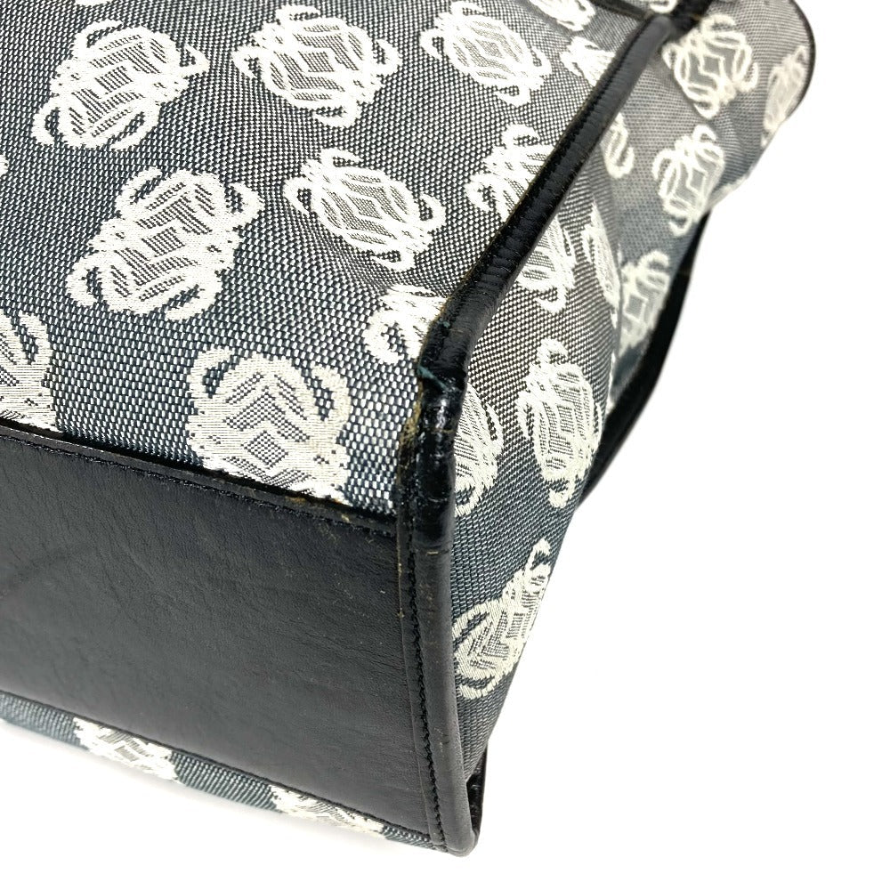 LOEWE Business bag Leather / canvas black Anagram total logo