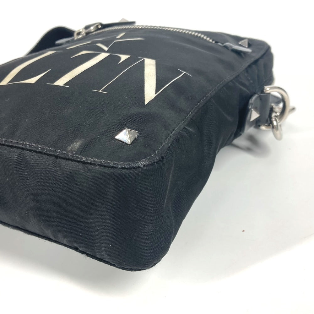 VALENTINO Shoulder Bag Nylon black logo studs