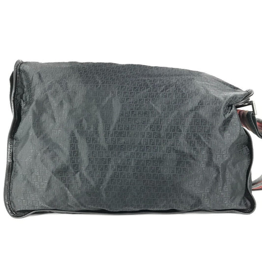 FENDI Shoulder Bag 7VA148 Leather / nylon black Zucca logo