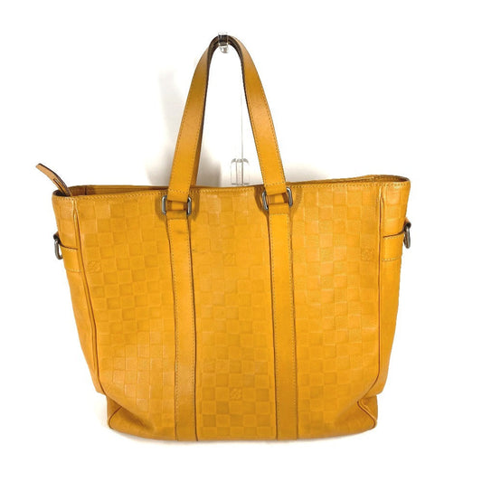 LOUIS VUITTON Tote Bag N41228 Damier Anfini Leather yellow Damier Anfini Tadao