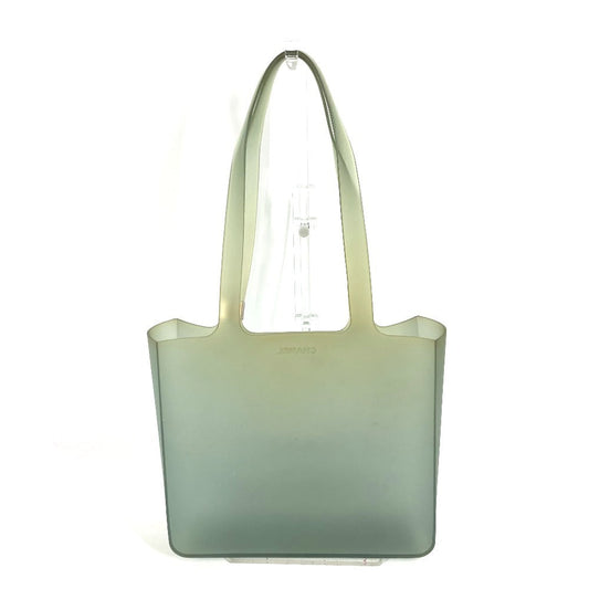 CHANEL Tote Bag rubber green Beach bag logo Women Used Authentic