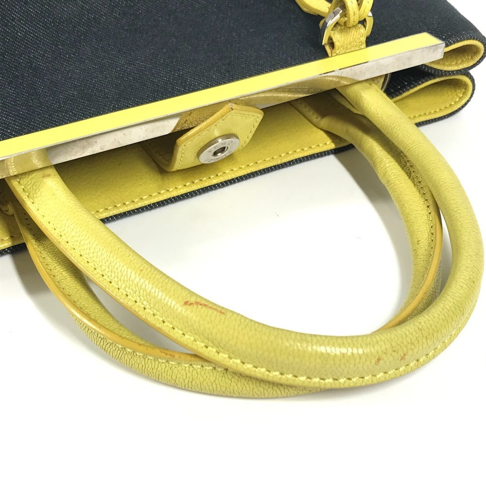 FENDI Handbag 8BH253 Denim, Leather blue Petit Twojours Petit Twojours
