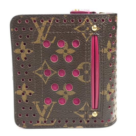 LOUIS VUITTON Folded wallet M95188 Monogram canvas pink Monogram Perfo Compact zip