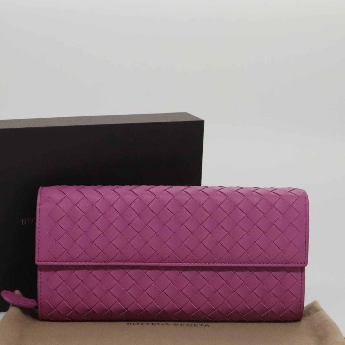 BOTTEGA VENETA Intecciato Long Wallet Leather Purple