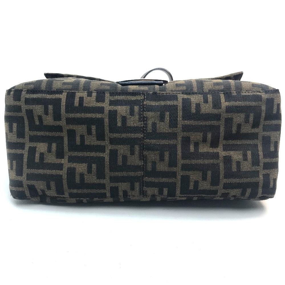 FENDI Shoulder Bag Canvas / leather Brown Zucca FF pattern Mamma Bucket Women Used Authentic