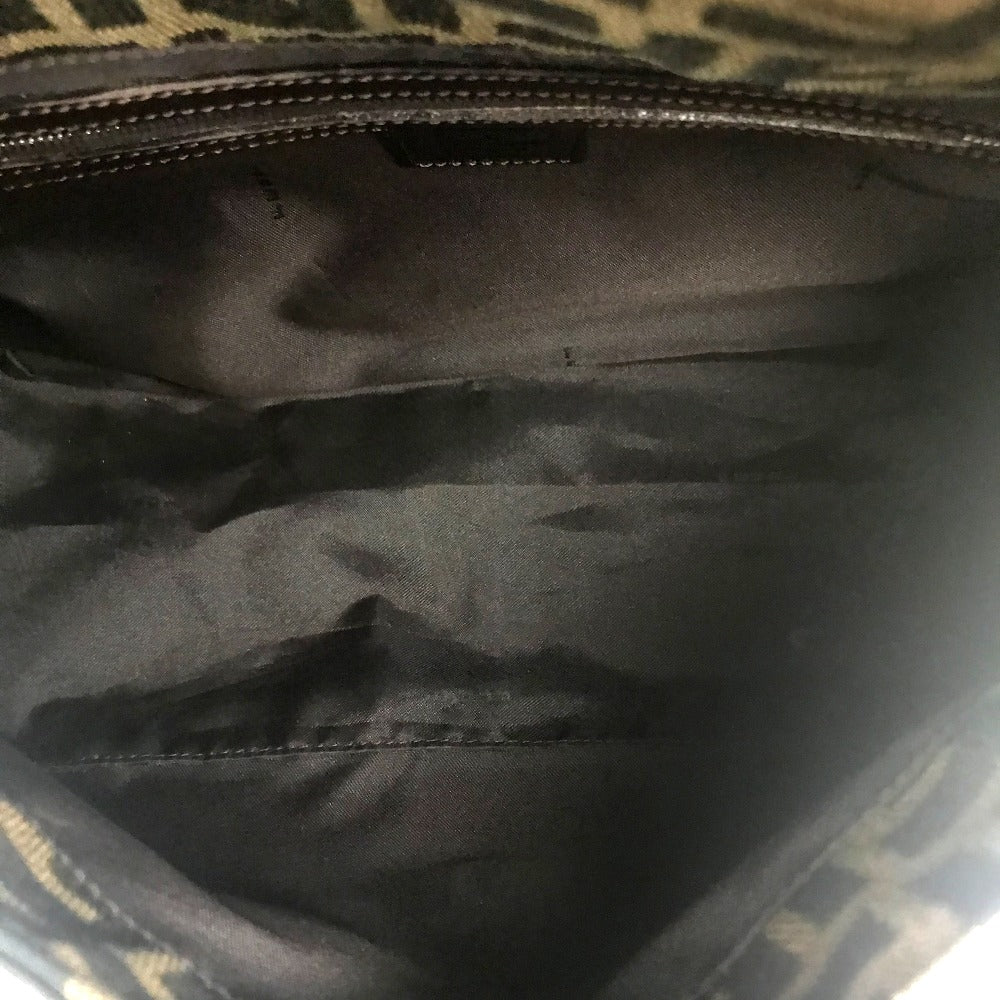 FENDI Shoulder Bag Canvas / leather Brown Zucca FF pattern Mamma Bucket Women Used Authentic