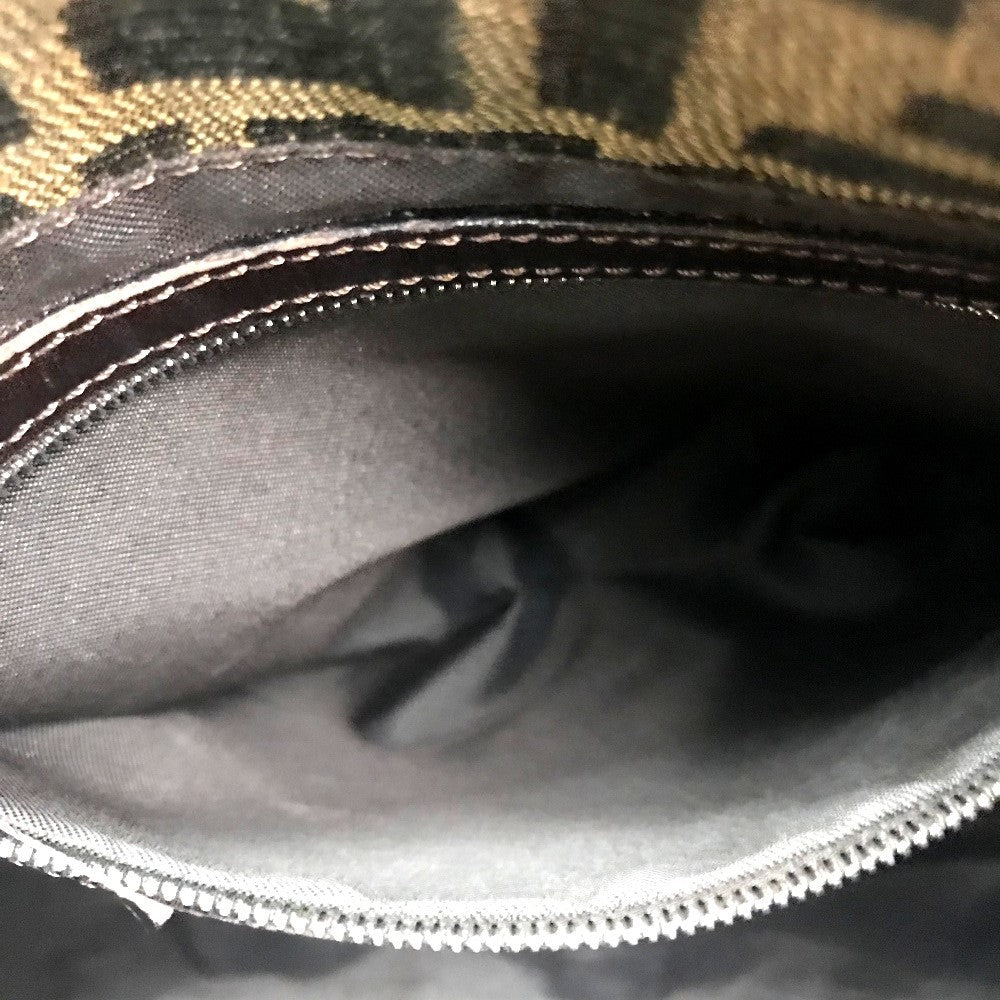 FENDI Shoulder Bag Canvas / leather Brown Zucca FF pattern Mamma Bucket Women Used Authentic