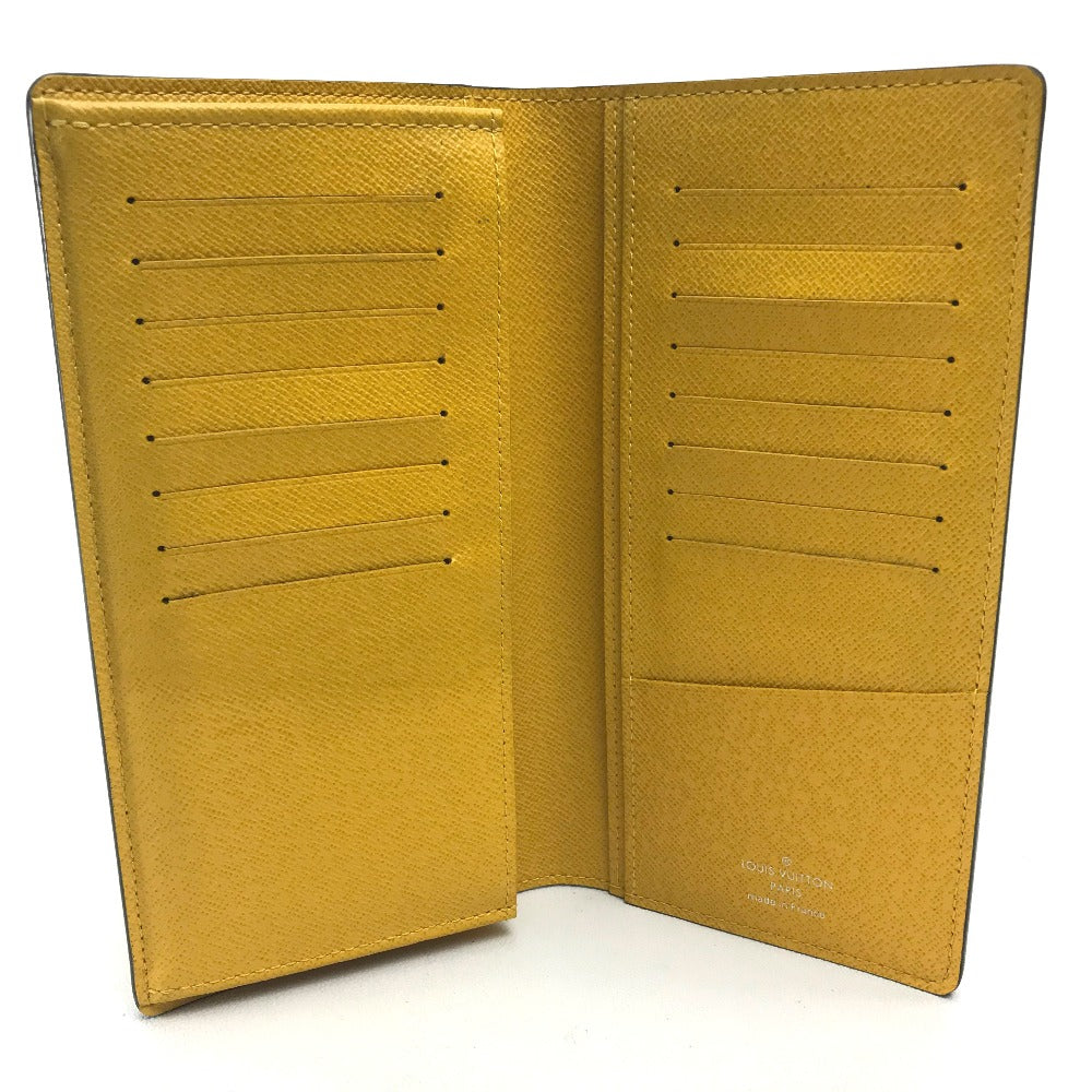 LOUIS VUITTON Long Wallet Purse M42087 Taiga Leather yellow Taiga Portefeuille Blaza mens Used Authentic
