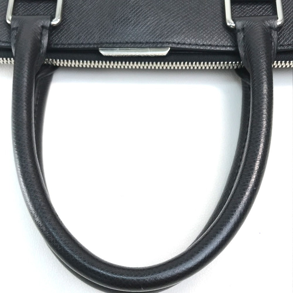 LOUIS VUITTON Handbag M33433 Taiga Leather Black x Silver Metal Taiga Anton Tote