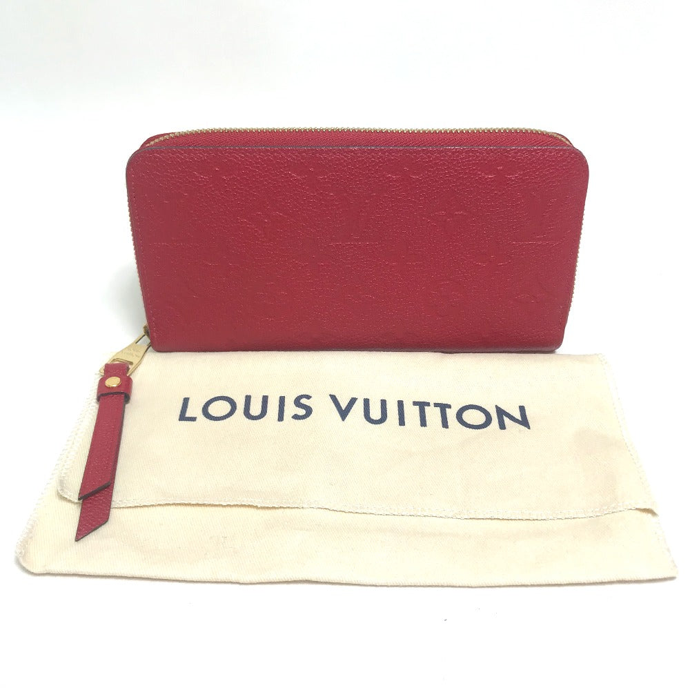 LOUIS VUITTON Long Wallet Purse M68571 Monogram Ann Platt Leather Red Monogram Ann Platt Zippy wallet Women Used Authentic