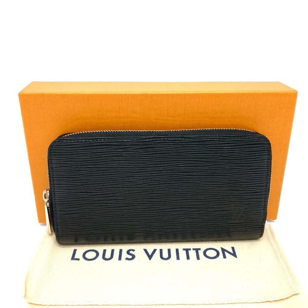 LOUIS VUITTON Long Wallet Purse M64838 Epi Leather black Epi Zippy wallet mens(Unisex) Used Authentic
