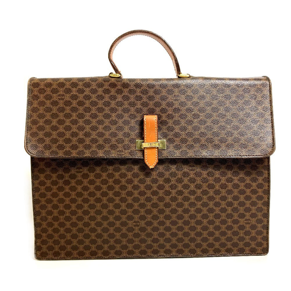 CELINE Business bag PVC / Leather Brown Macadam vintage unisex(Unisex) Used Authentic