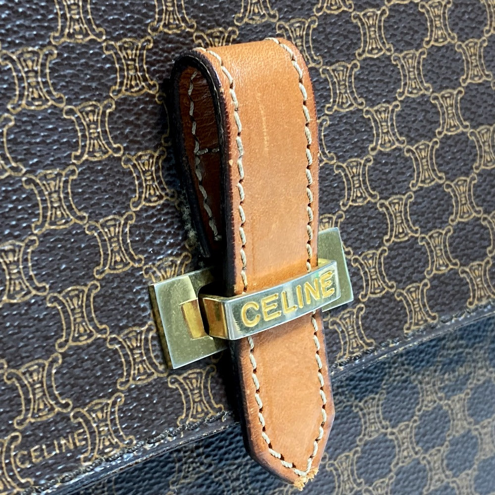 CELINE Business bag PVC / Leather Brown Macadam vintage unisex(Unisex) Used Authentic
