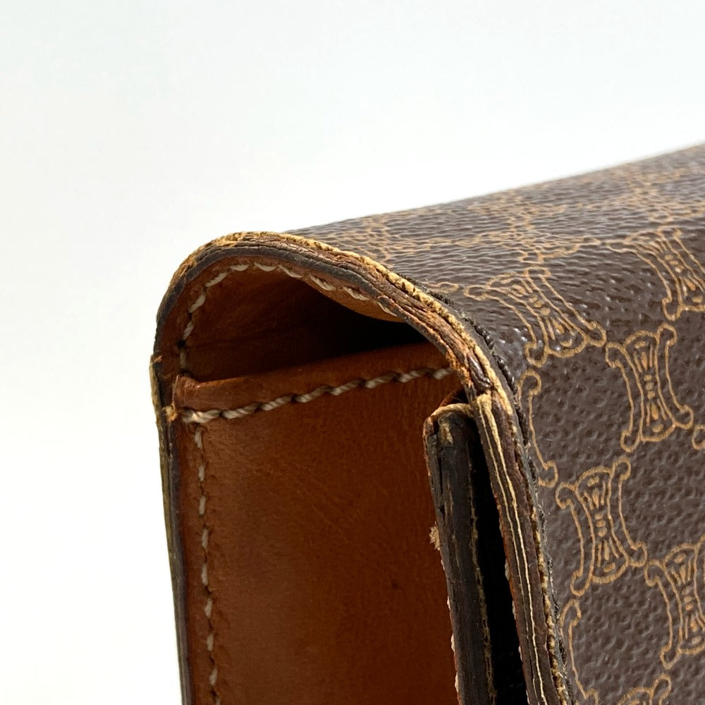 CELINE Business bag PVC / Leather Brown Macadam vintage unisex(Unisex) Used Authentic