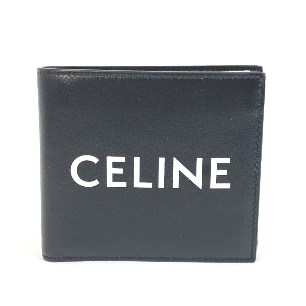 CELINE Folded wallet 10C873DME leather black logo Bi-fold wallet Women(Unisex) Used Authentic