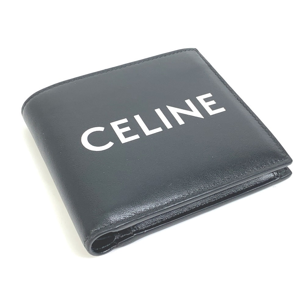 CELINE Folded wallet 10C873DME leather black logo Bi-fold wallet Women(Unisex) Used Authentic