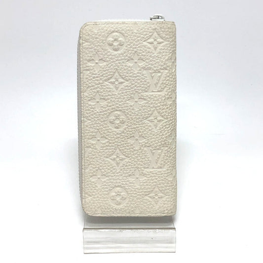 LOUIS VUITTON Long Wallet Purse M80337 Taurillon Clemence white Zippy Wallet Vertical Wallet mens Used Authentic