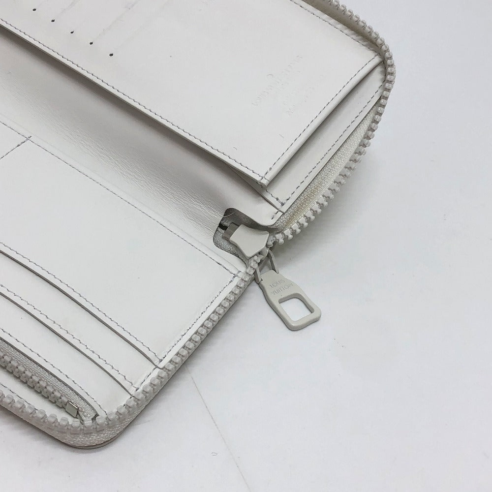 LOUIS VUITTON Long Wallet Purse M80337 Taurillon Clemence white Zippy Wallet Vertical Wallet mens Used Authentic