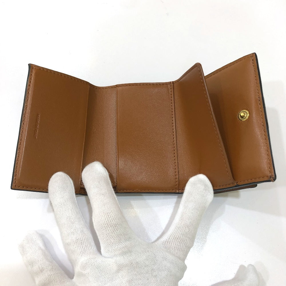 CELINE Trifold wallet PVC / Leather Brown Triomphe Small trifold Women Used Authentic