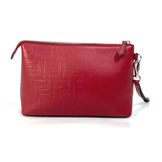 FENDI Clutch bag 7N0106 leather Red Zucca mens Used Authentic