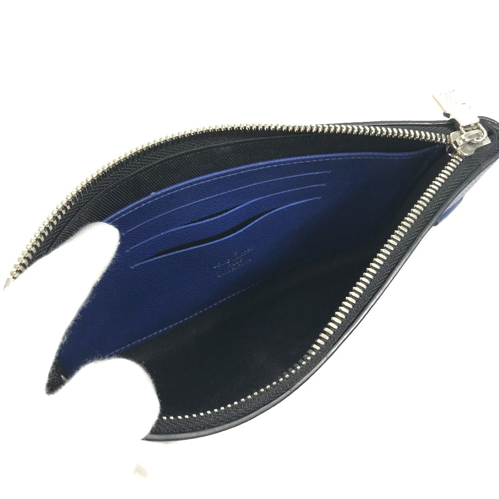 LOUIS VUITTON Pouch M30278 Leather/Tigarama blue Taigalama Pochette Discovery PM mens Used Authentic