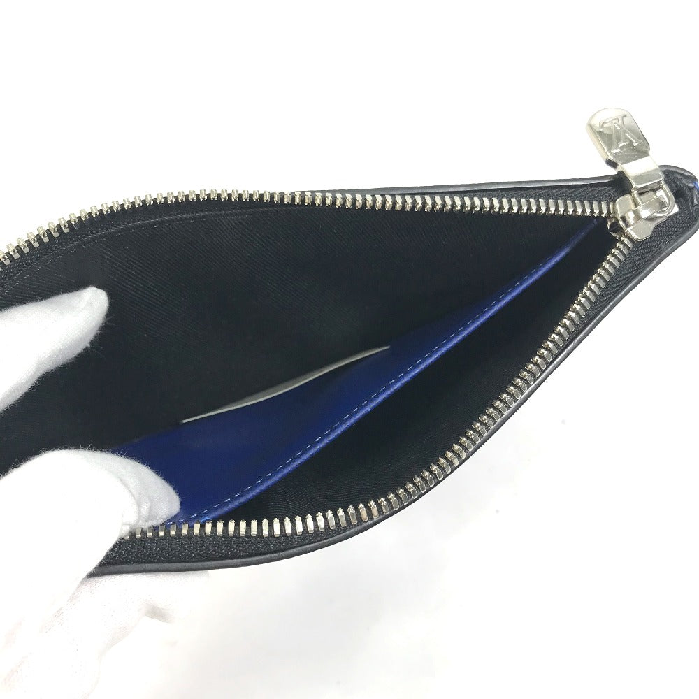 LOUIS VUITTON Pouch M30278 Leather/Tigarama blue Taigalama Pochette Discovery PM mens Used Authentic