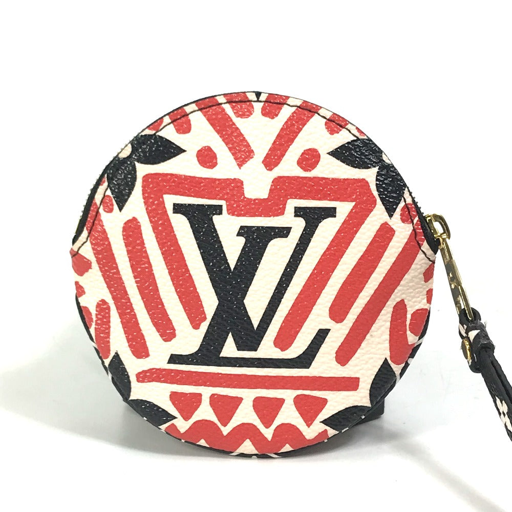 LOUIS VUITTON Coin case M69505 Monogram canvas Red x white x black LV Clafoutis Portonet Ron Women Used Authentic