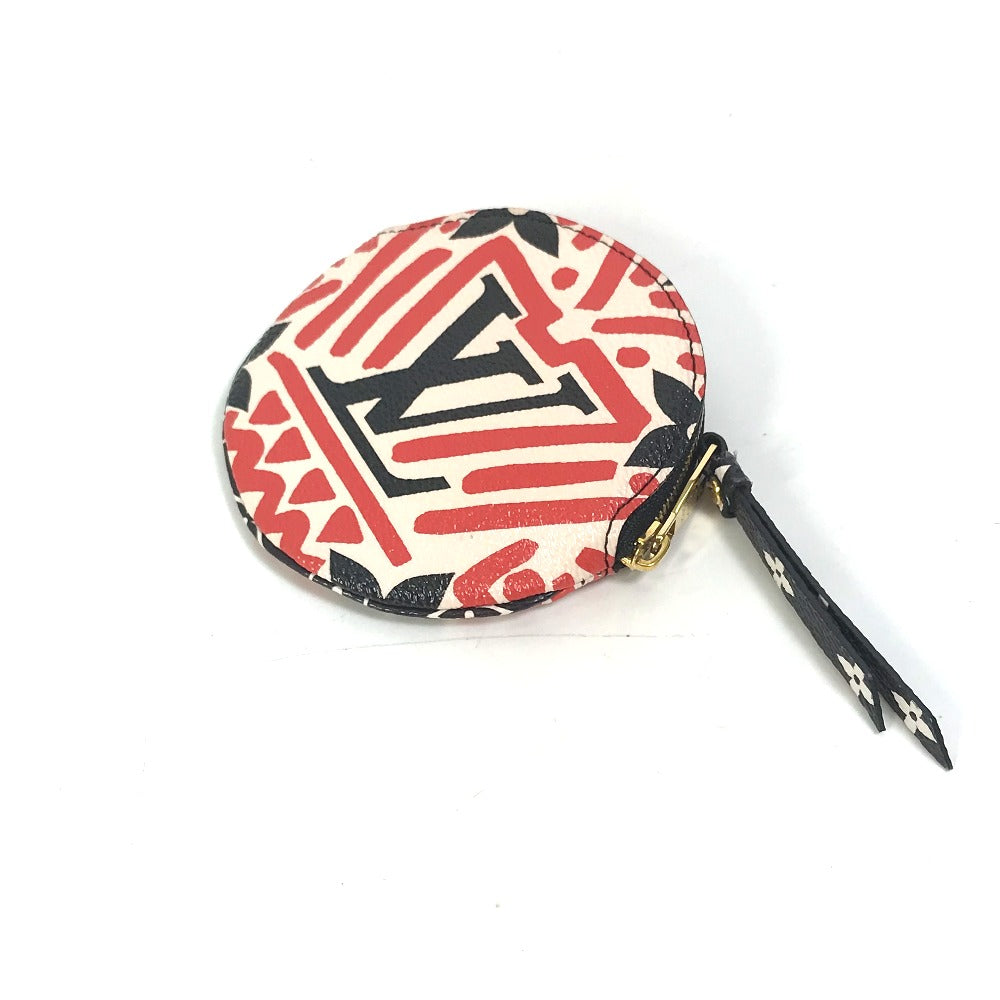 LOUIS VUITTON Coin case M69505 Monogram canvas Red x white x black LV Clafoutis Portonet Ron Women Used Authentic