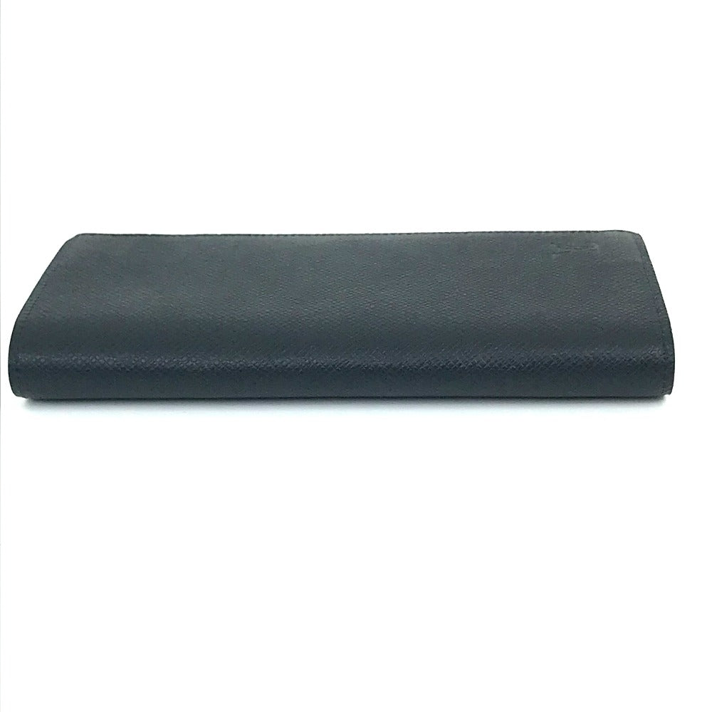 LOUIS VUITTON Long Wallet Purse M30502 Taiga Leather Dark Navy type Taiga Portefeuille Braza mens Used Authentic
