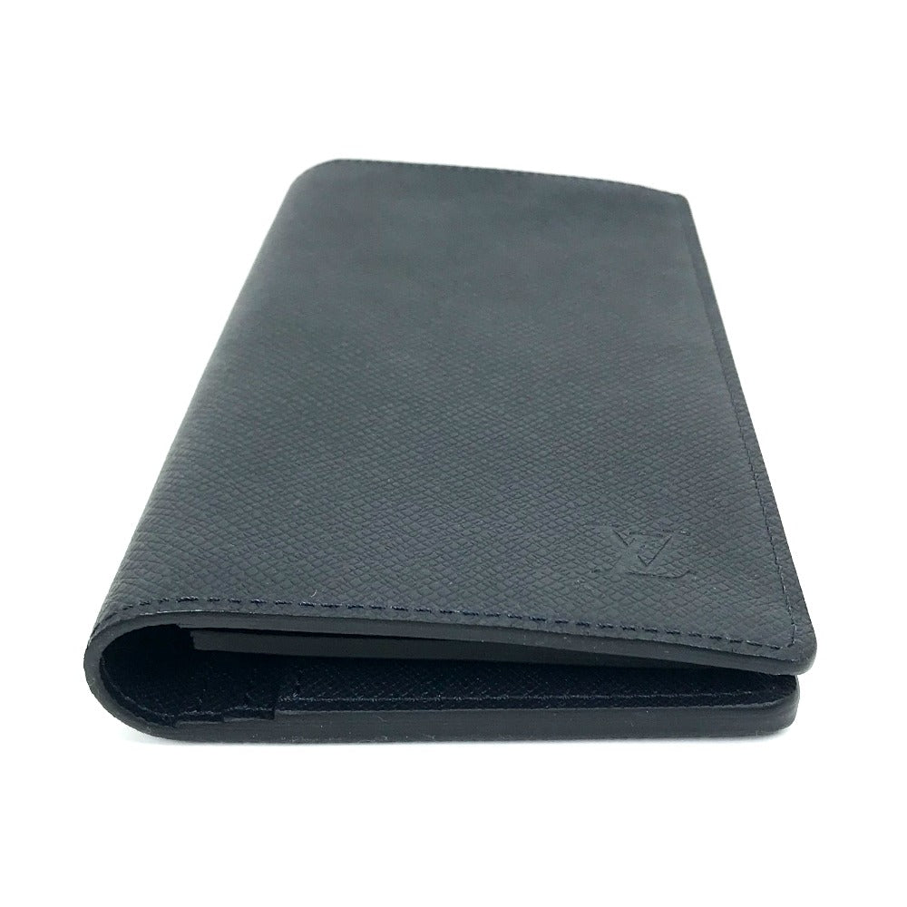 LOUIS VUITTON Long Wallet Purse M30502 Taiga Leather Dark Navy type Taiga Portefeuille Braza mens Used Authentic
