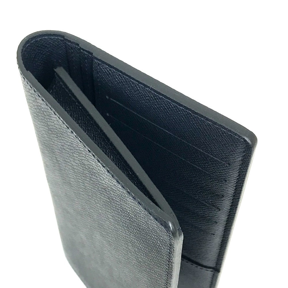 LOUIS VUITTON Long Wallet Purse M30502 Taiga Leather Dark Navy type Taiga Portefeuille Braza mens Used Authentic