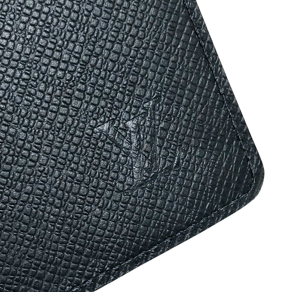 LOUIS VUITTON Long Wallet Purse M30502 Taiga Leather Dark Navy type Taiga Portefeuille Braza mens Used Authentic