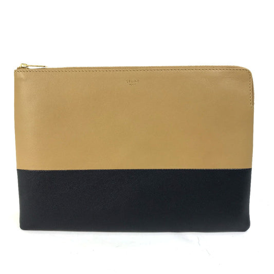 CELINE Clutch bag 100093HTM leather Brown Two-tone By color Women Used Authentic
