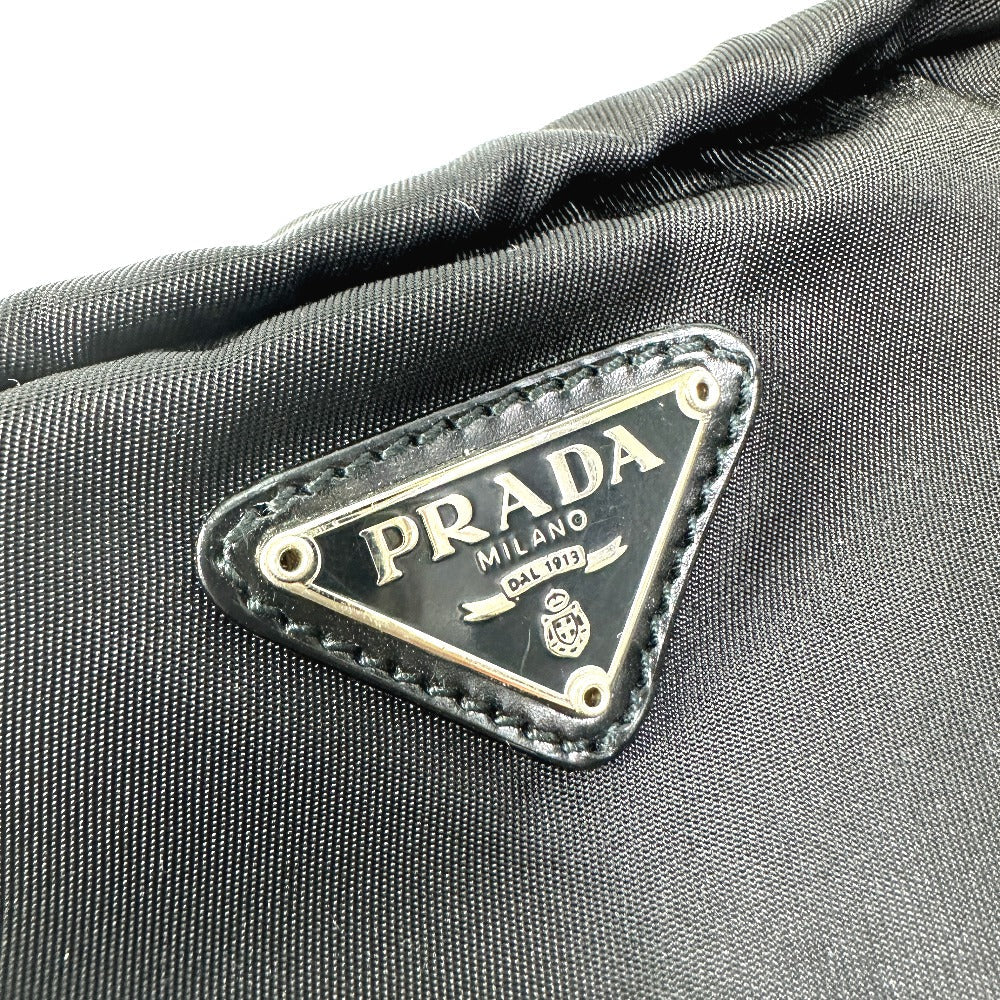 PRADA Pouch NM340X Nylon black Triangle logo plate Women Used Authentic