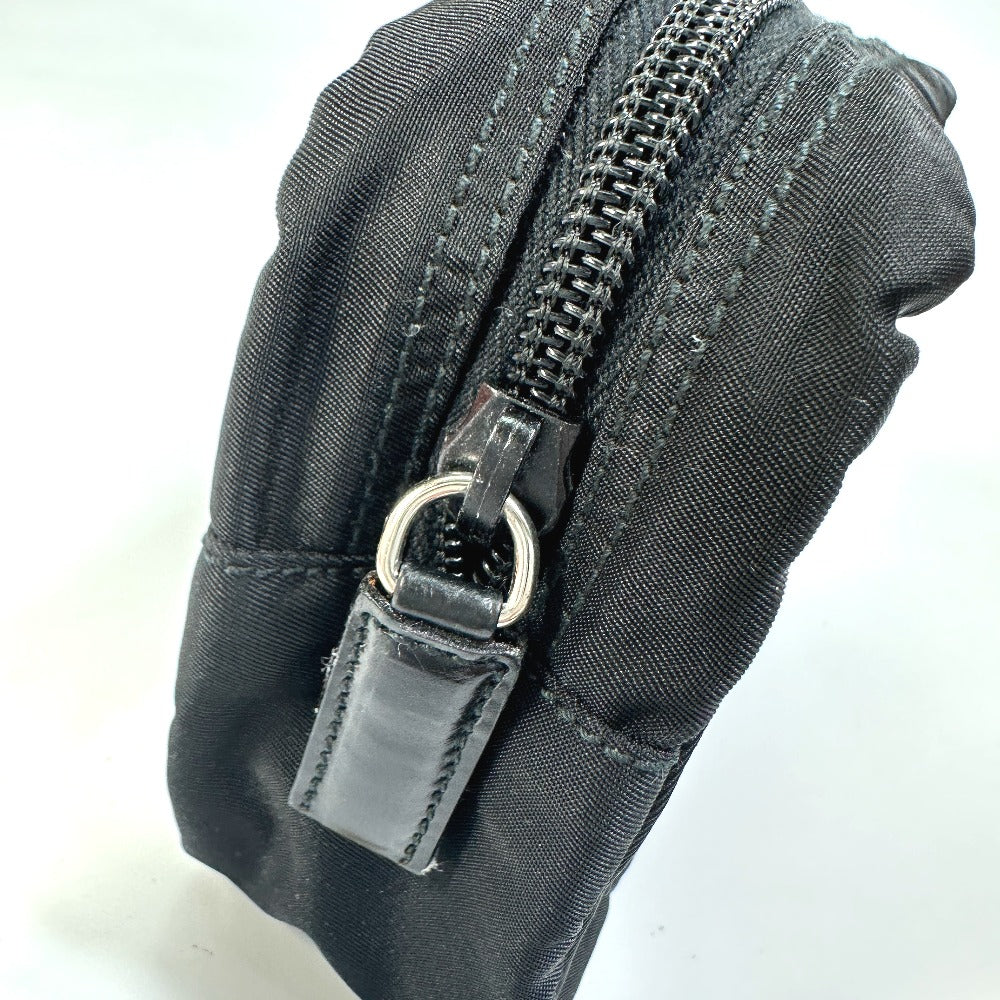 PRADA Pouch NM340X Nylon black Triangle logo plate Women Used Authentic