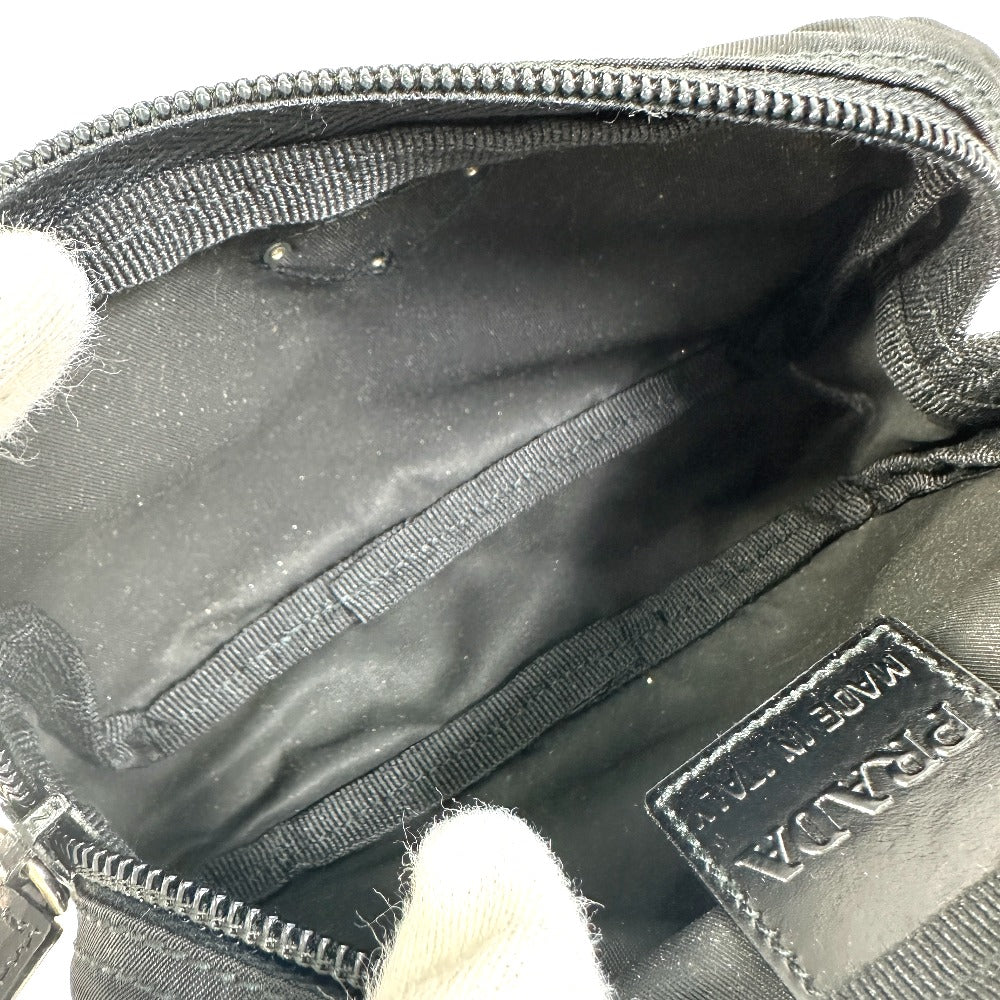 PRADA Pouch NM340X Nylon black Triangle logo plate Women Used Authentic