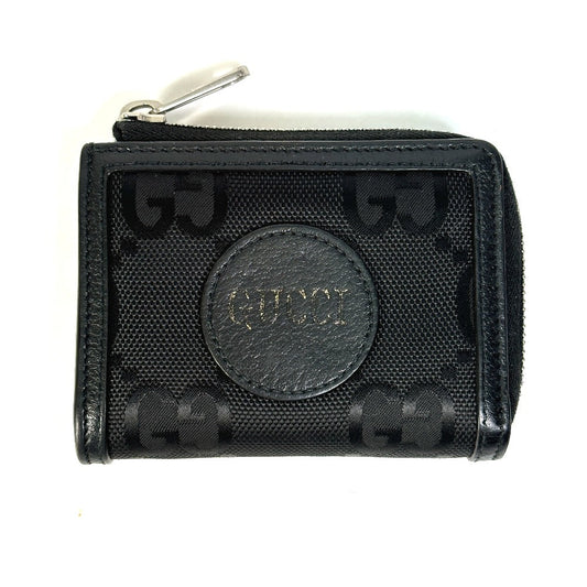 GUCCI Coin case 657587 leather black GG Off the grid Women Used Authentic