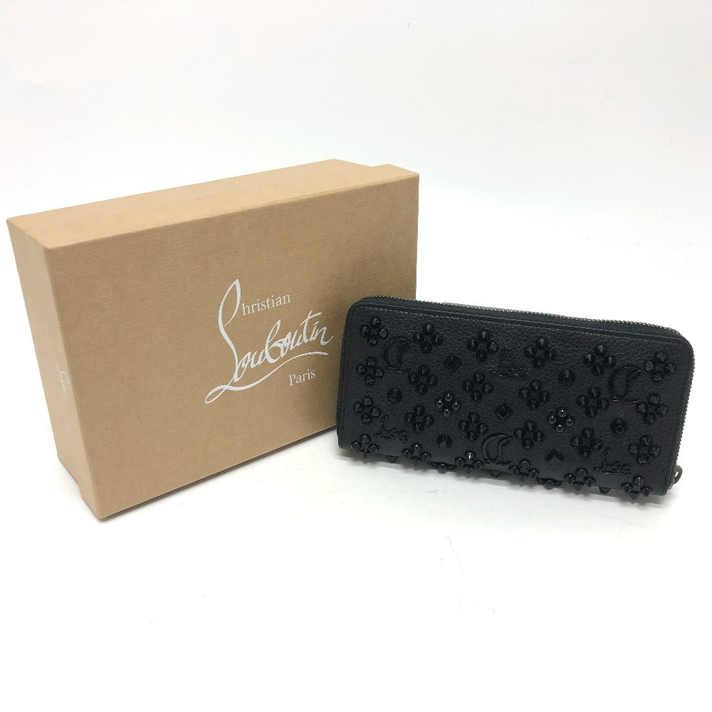 Christian Louboutin Long Wallet Purse 3175224 leather black Studs Panettone mens Used Authentic