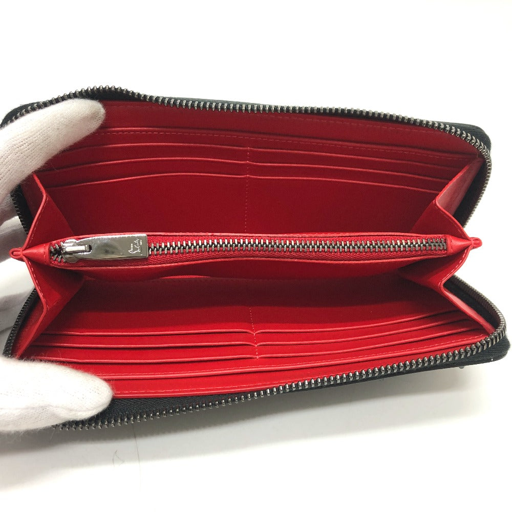 Christian Louboutin Long Wallet Purse 3175224 leather black Studs Panettone mens Used Authentic