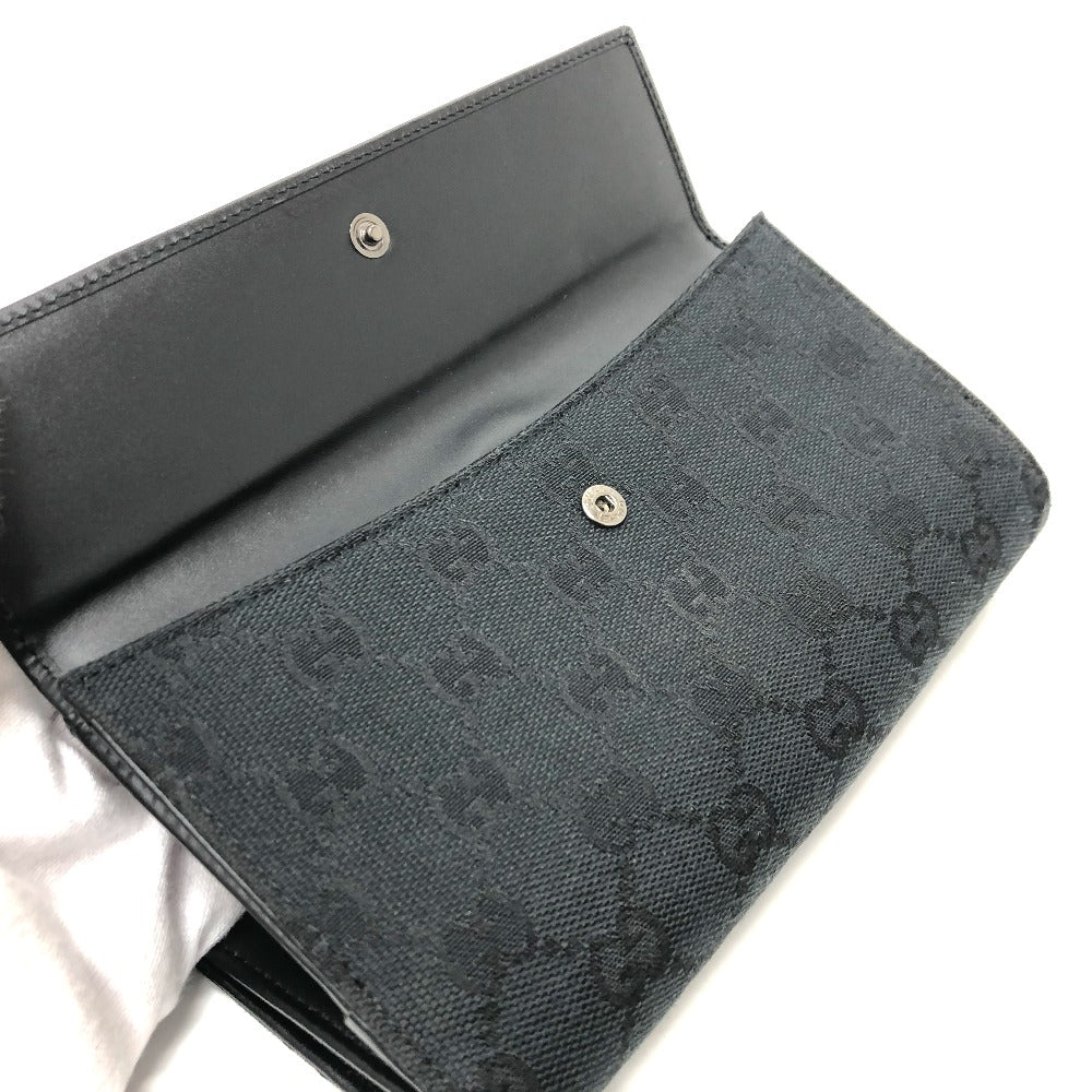 GUCCI Folded wallet 035.2184 GG canvas black GG Jackie Women Used Authentic