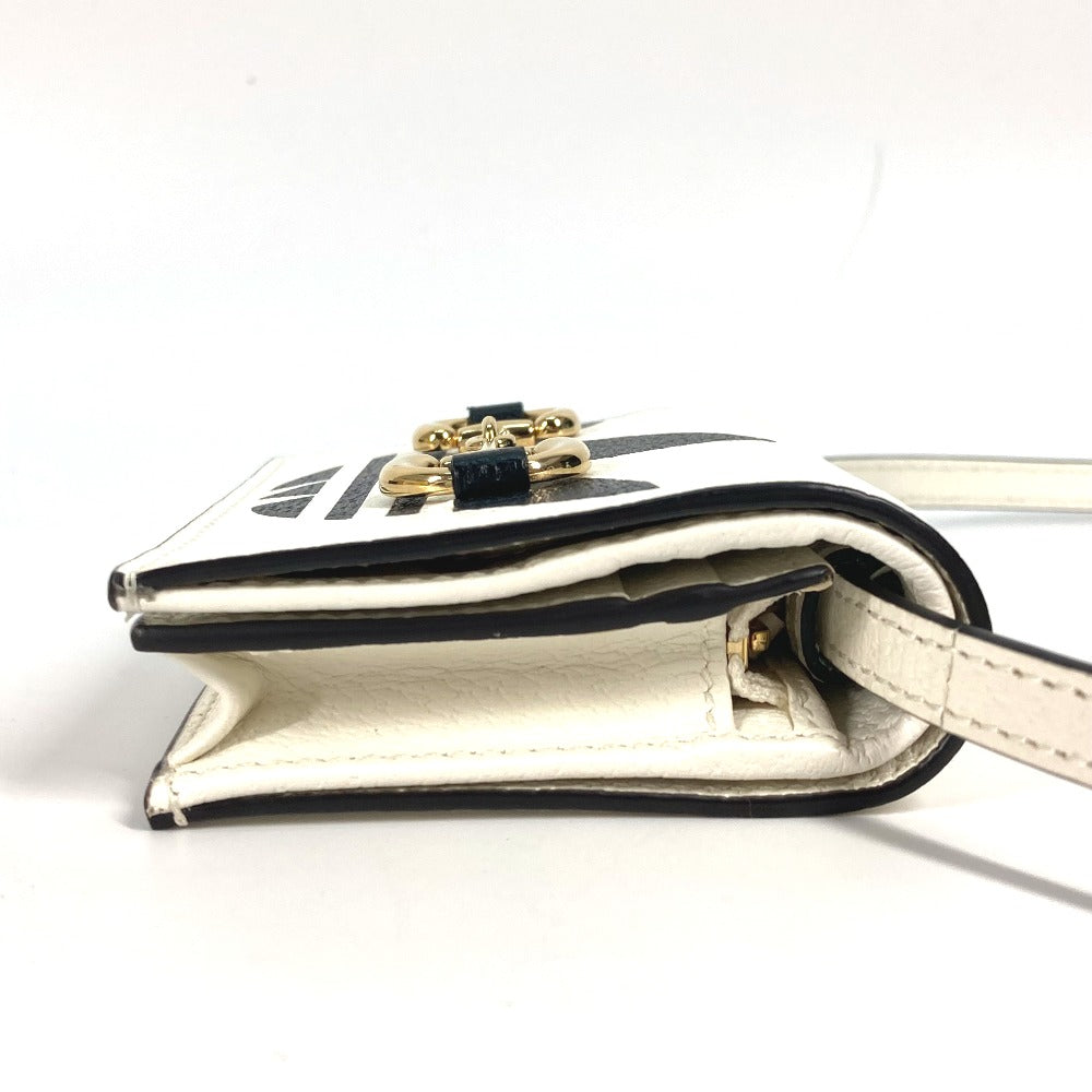GUCCI Folded wallet 702248 leather white adidas adidas collaboration Horsebit mens Used Authentic
