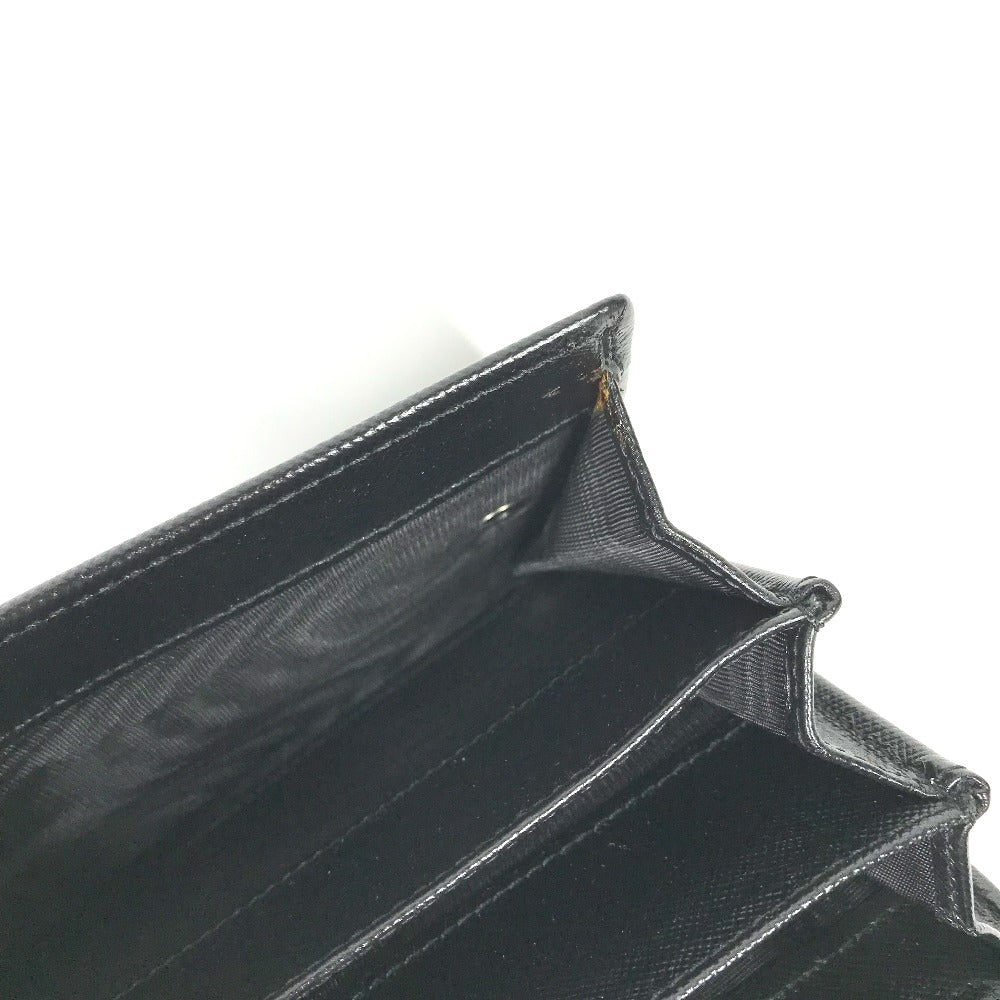 PRADA Long Wallet Purse M608A Safiano leather black Triangle logo plate Long wallet Women Used Authentic